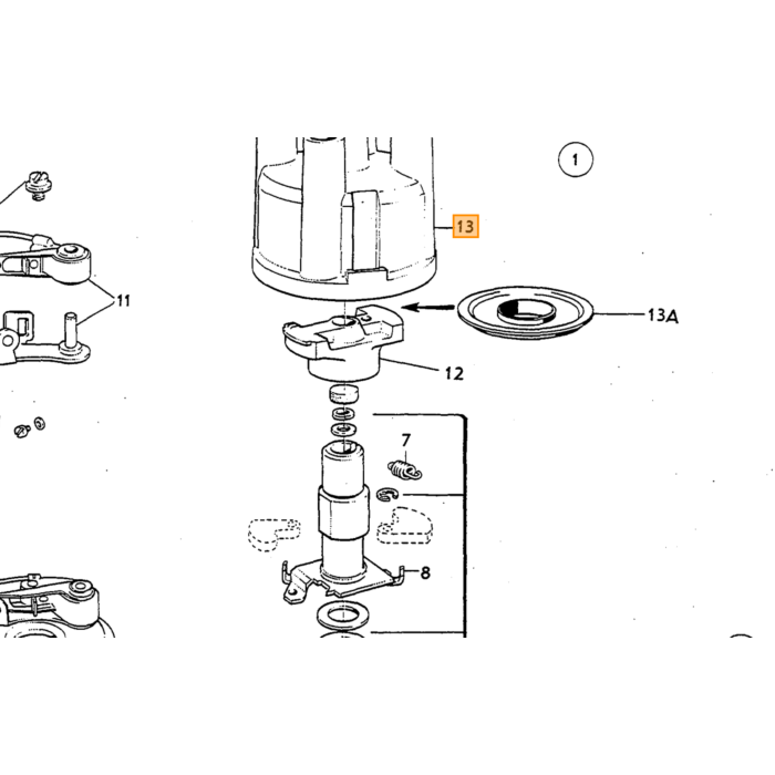 Volvo Generatorbeslag til DC til AC konvertering PV544+Duett+Amazon+P1800 (419598) B18 motor Volvo varenummer 419417
