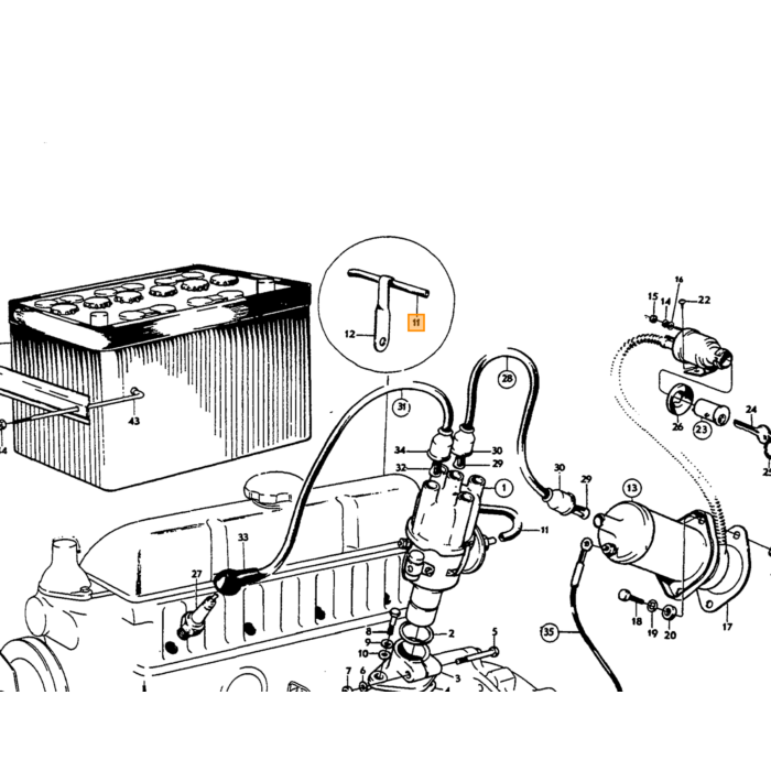 Volvo Generatorbeslag til DC til AC konvertering PV544+Duett+Amazon+P1800 (419598) B18 motor Volvo varenummer 419417