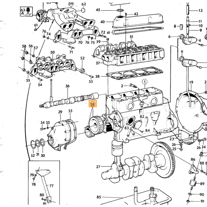Volvo Slange krumtaphusventilation B18 fra krumtaphusventilation kort til 418982 Volvo varenummer 419422