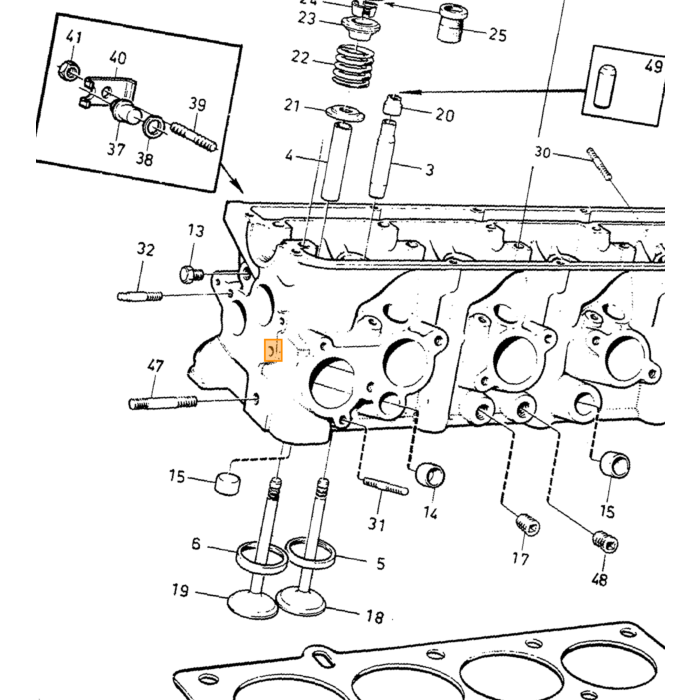 Volvo Ventilføring B20+B30 B200 B230A B230E B230F STD indsugningsventil Volvo varenummer 419652