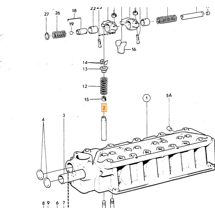 Volvo Ventilføring B20+B30 B200 B230A B230E B230F STD indsugningsventil Volvo varenummer 419652