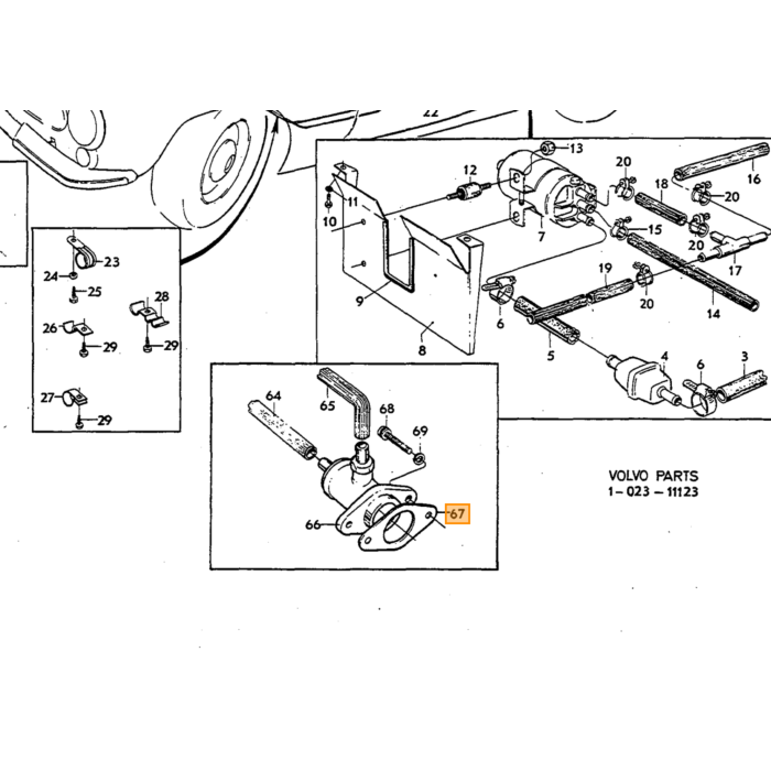 Volvo Pakning Lufttermostat B20E+B30E P1800E/ES+140+164 Volvo varenummer 419894