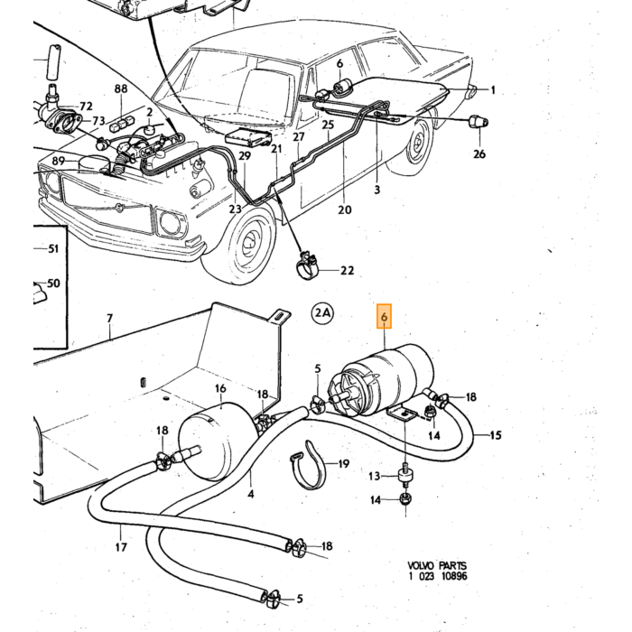 Volvo Benzinpumpe Brændstofpumpe P1800E+P1800ES +140+164 B20E+B30E+F elektrisk 241723 0 580 464 007 Volvo varenummer 460900