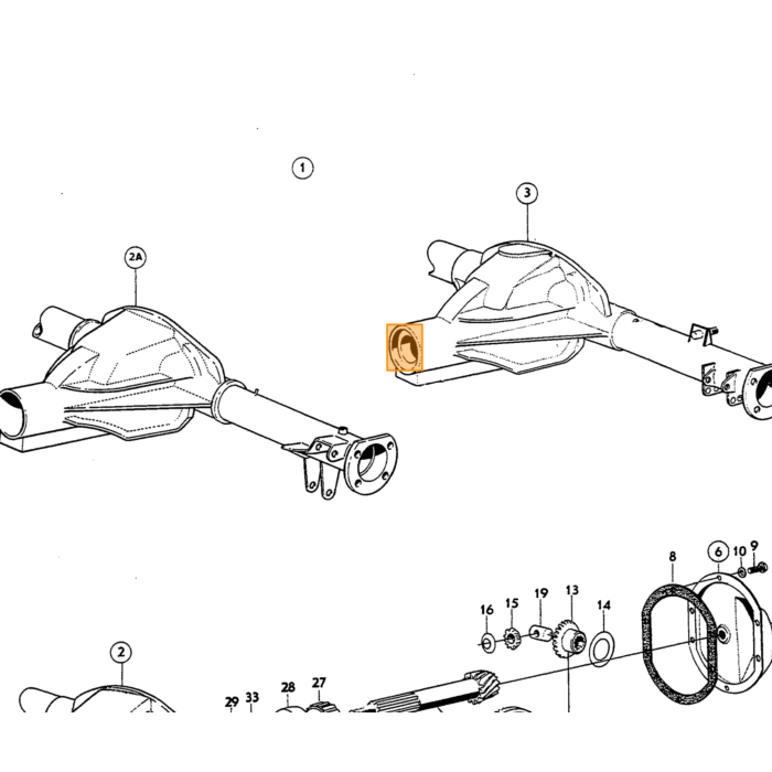 Volvo Gummi bagaksel Amazon type ENV (rundt om akslen) 63,5 mm i diameter Volvo varenummer 653460