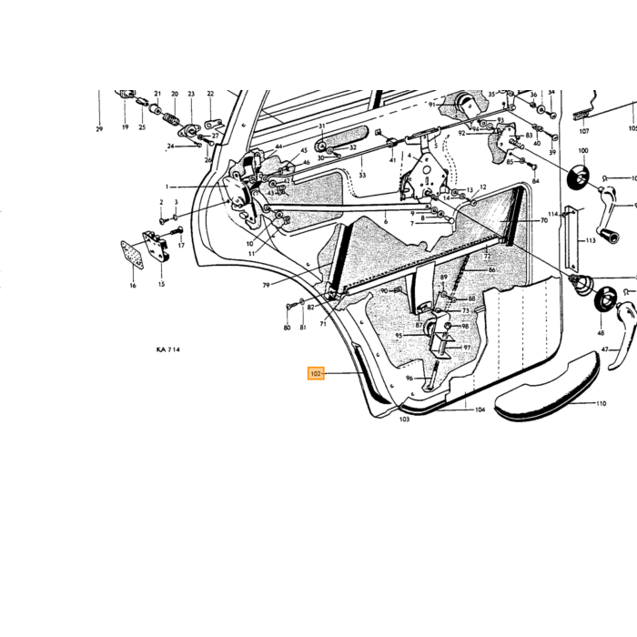 Volvo Gummidør Amazon 4D Venstre Bag Limet Se 662706 Volvo Varenr. 654190