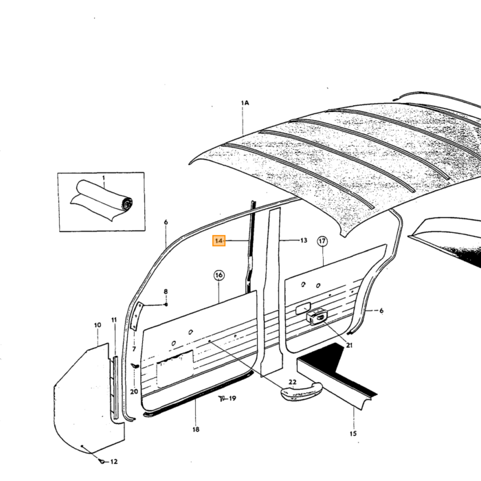 Volvo Gummidørstolpe Amazon kombi (lodret) 4 pr. bil nødvendig 92509 Volvo varenummer 654269