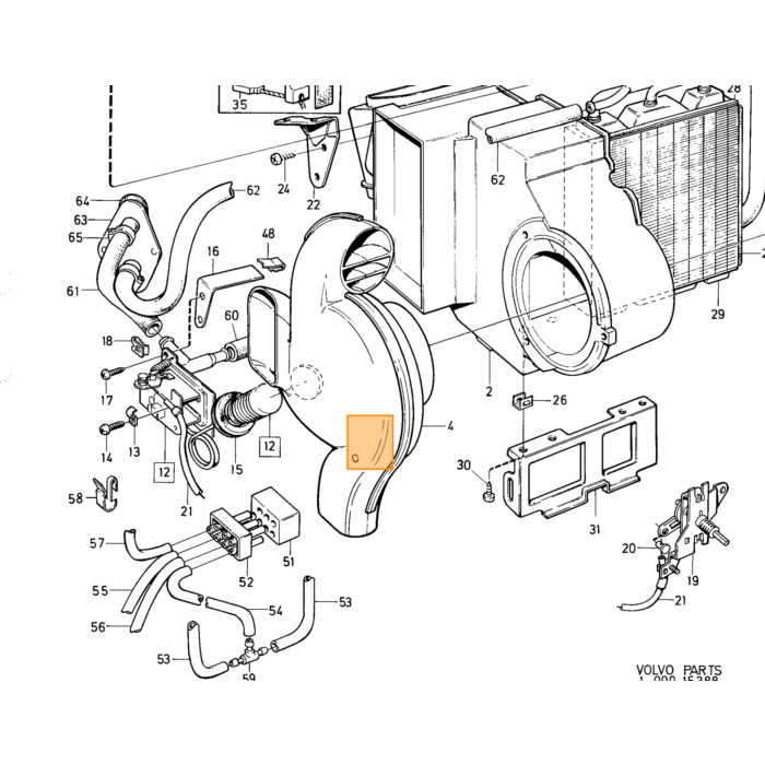 Volvo revet rød 140 164 amazon 1800 varmestyring Volvo varenr. 654333