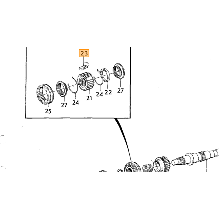 Volvo gearkasse reduktionspal M40+M41 (3 stk. nødvendige) til 24MM 140 145 164 Amazon 121 Amazon 122 S Amazon 220 P1800 P1800 EP 1800 ES P 210 Duett PV444 P445 DUETT PV544 Volvo varenummer 656514