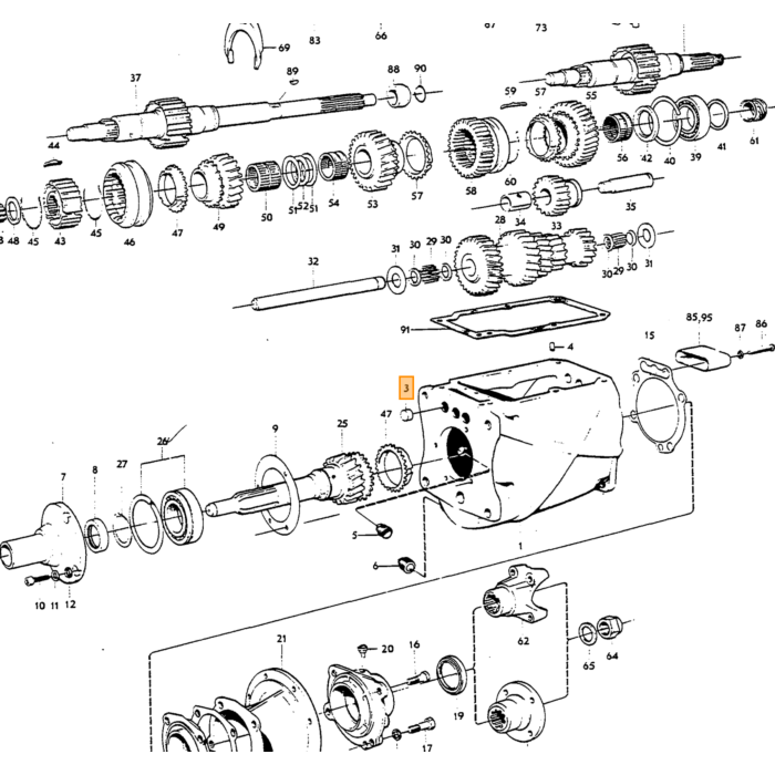 Volvo gearkasse reduktionspal M40+M41 (3 stk. nødvendige) til 24MM 140 145 164 Amazon 121 Amazon 122 S Amazon 220 P1800 P1800 EP 1800 ES P 210 Duett PV444 P445 DUETT PV544 Volvo varenummer 656514