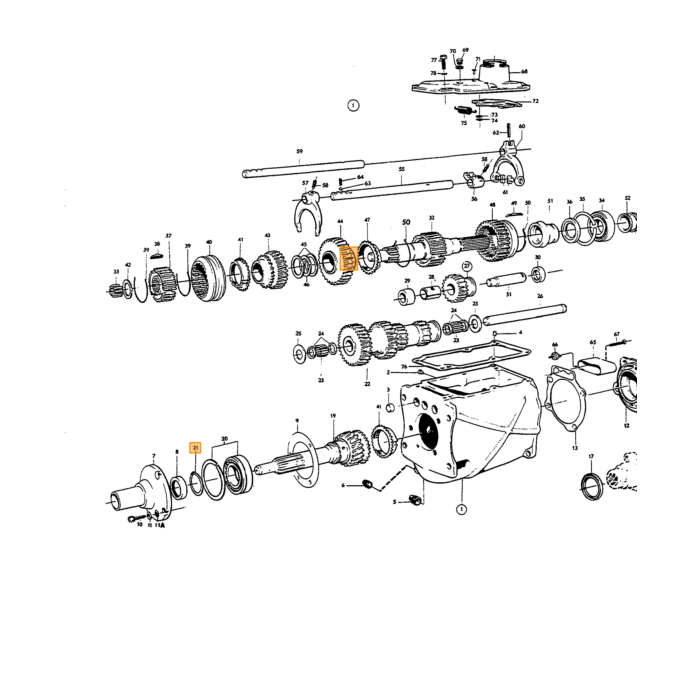 Volvo Gearkasse afstandsring M4+M40+M41 diam 34 85 140 145 164 Amazon 121 Amazon 122 S Amazon 220 P1800 P1800 EP 1800 ES P 210 Duett PV444 P445 DUETT PV544 Volvo varenummer 656551