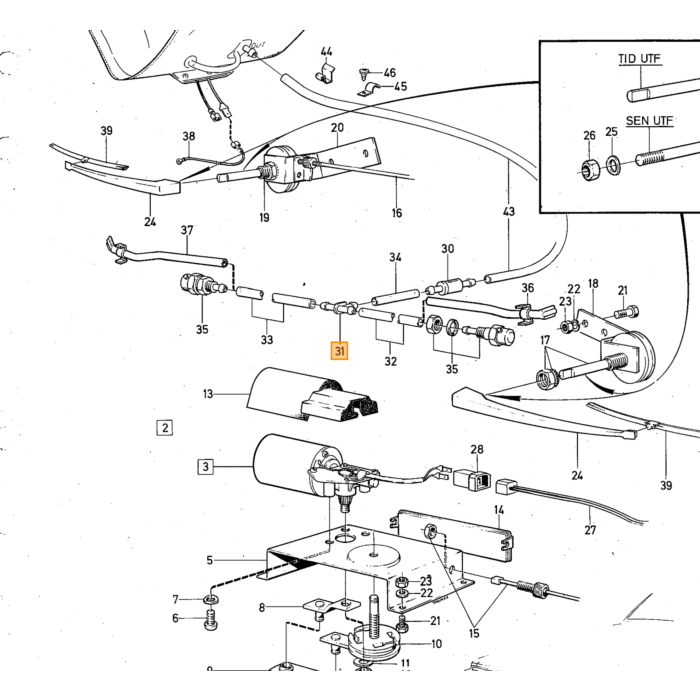 Volvo Forrudesprinkler T-stykke (i slange) 5mm 3mm Volvo varenummer 659248