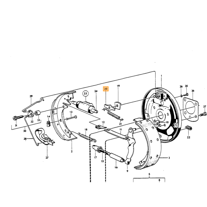 Volvo Bremseføringsplade Bremsebakke PV544+Duett+Amazon Volvo varenummer 659670