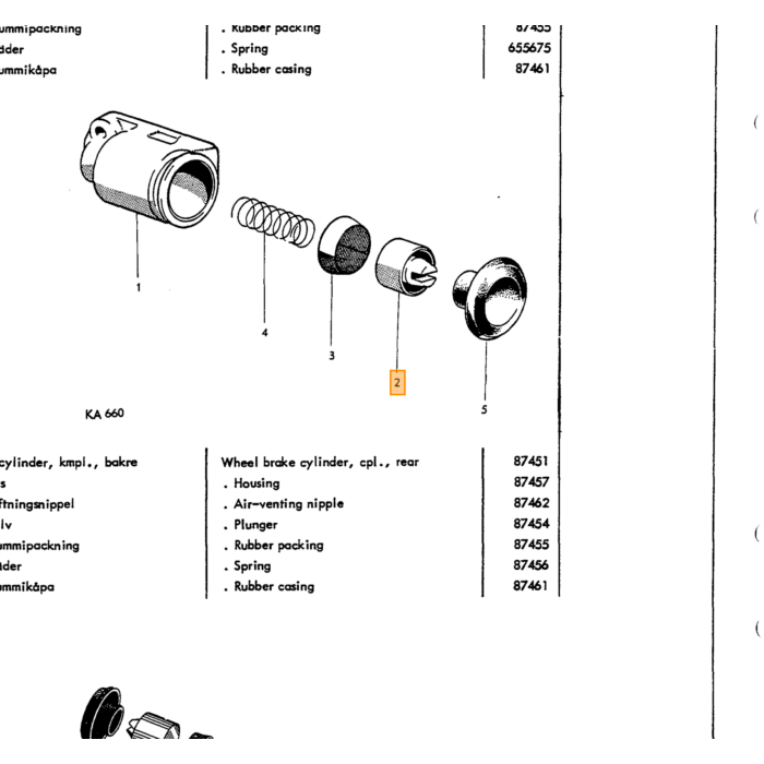 Volvo Hjulbremsecylinder baghjul PV544 +Duett+ alle + Amazon 1959 - 1961 B16 se knr. 13/16 tommer Volvo varenummer 659683