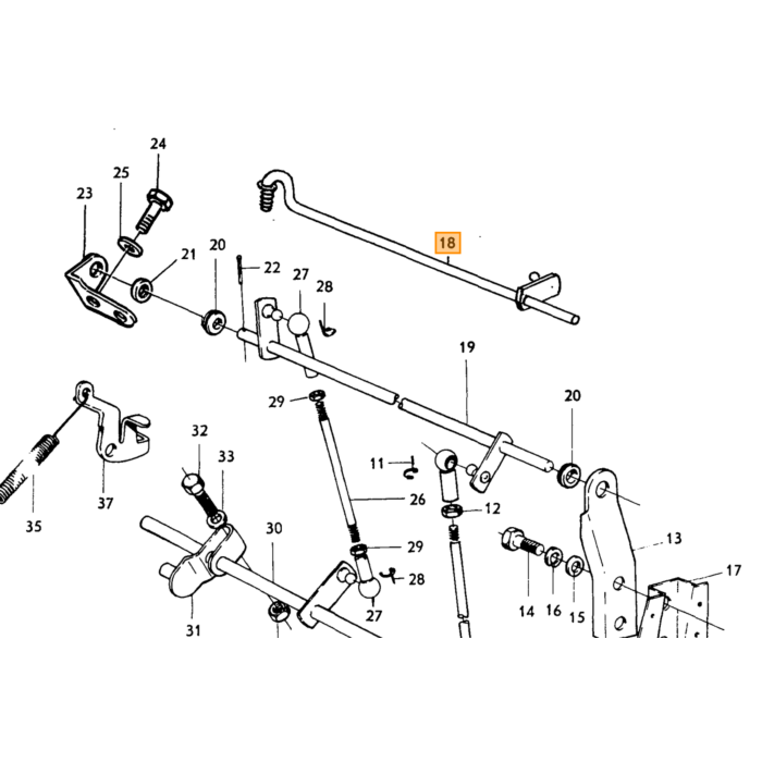 Volvo Gasspjældsstang til Zenith karburator PV544+Duett+Amazon sæt 2 dele Volvo varenummer 661963
