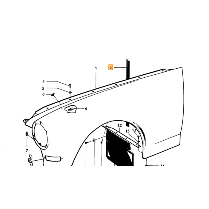 Volvo Gummi forskærmtætning Amazon på indersiden Volvo varenummer 661987