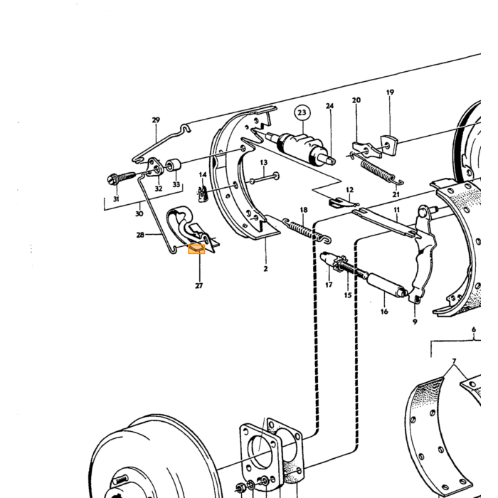 Volvo fjederkobling og bremsepedal Amazon+P1800 hydraulisk kobling til pedal Volvo varenummer 663389