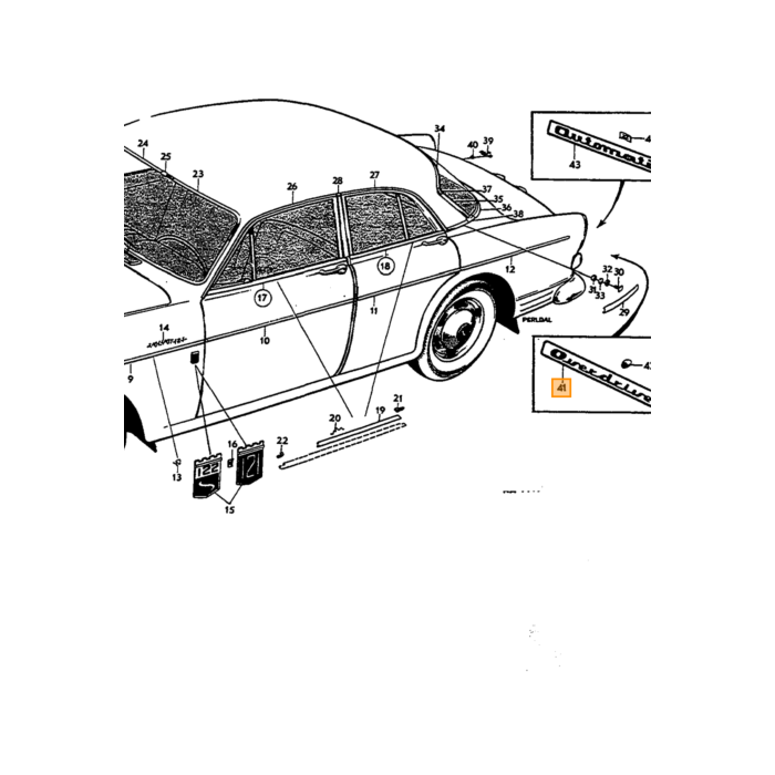 Volvo emblem tommer Overdrive tommer Amazon stelnr. -84599 reproduktion Volvo varenummer 663558
