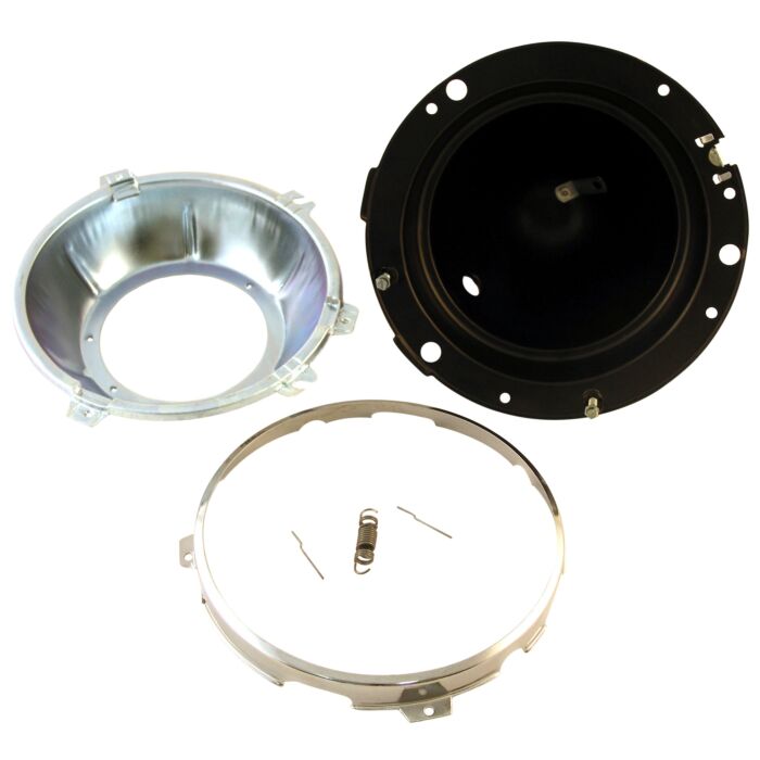 Volvo Forlygtepotte P1800 alle typer metal (ydre potte komplet med fjederring og indre potte) Volvo varenummer 664486