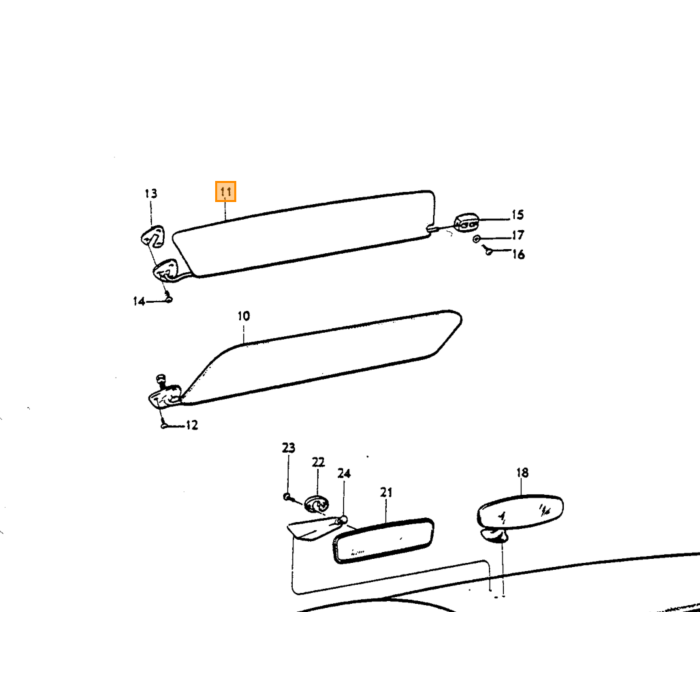 Volvo Instrumentbræt P1800S+E+ES bund original med skum (665101) Højrestyret bil - 1972 Volvo varenummer 665102