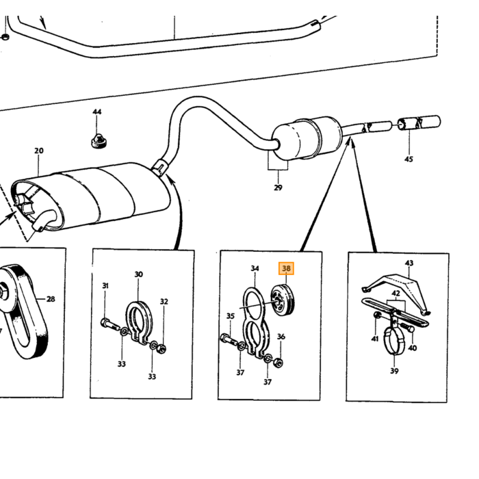 Volvo Gummiudstødning PV B18 + Amazon B16+P1800 Volvo varenummer 666208