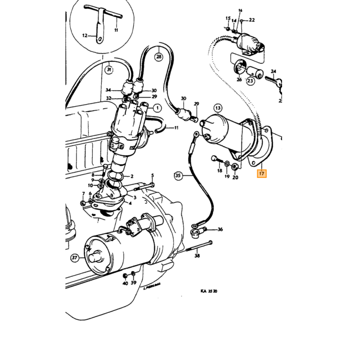 Volvo Gummipakning spole mellem spole og skot PV544+Duett+Amazon 2-huls Volvo varenummer 666214