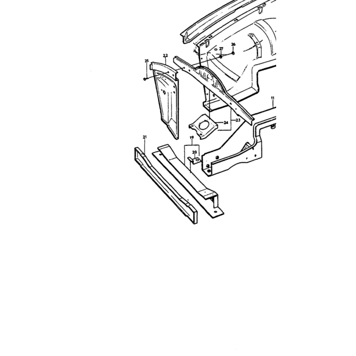 Volvo Metalplade Amazon indvendig hjulkapsel højre for (653419) bag forskærm Volvo varenummer 666568