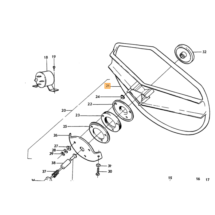 Volvo Glas blinklys Amazon orange/hvid Venstre blinklysglas original Volvo varenummer 668911