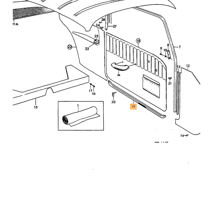 Volvo Polstring P1800 armlæn rød ikke længere tilgængelig kun sort pr. par Volvo varenummer 669185