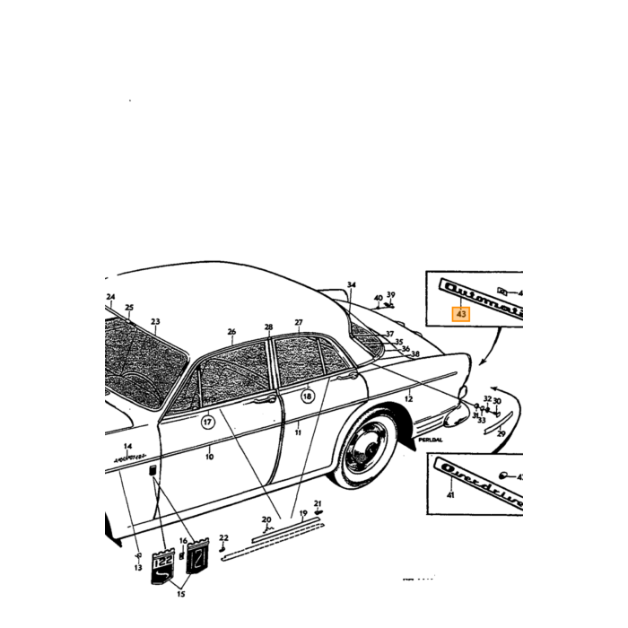 Volvo Emblem tommer Automatisk tommer - Aluminium Volvo type Volvo 120 130 220: Volvo 140: Volvo 164: Volvo varenummer 670419