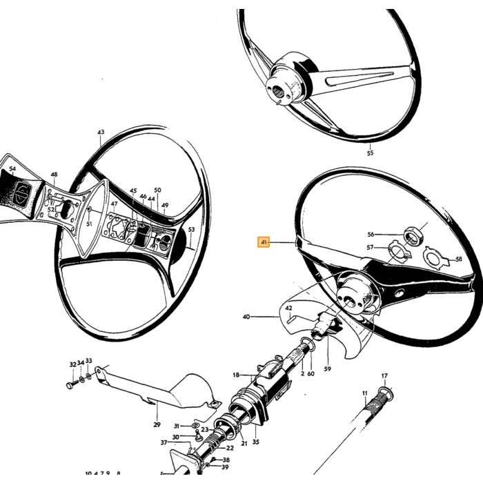 Brugt Krom/Sort Navkapsel til Volvo PV, Amazon, P1800, 140 1964+, Part Number: 670437