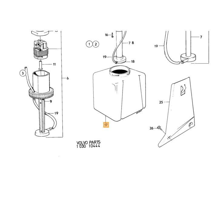 Volvo Sprinklervæskebeholder Firkantet 1966+Amazon+P1800+140+164 Volvo varenummer 671723