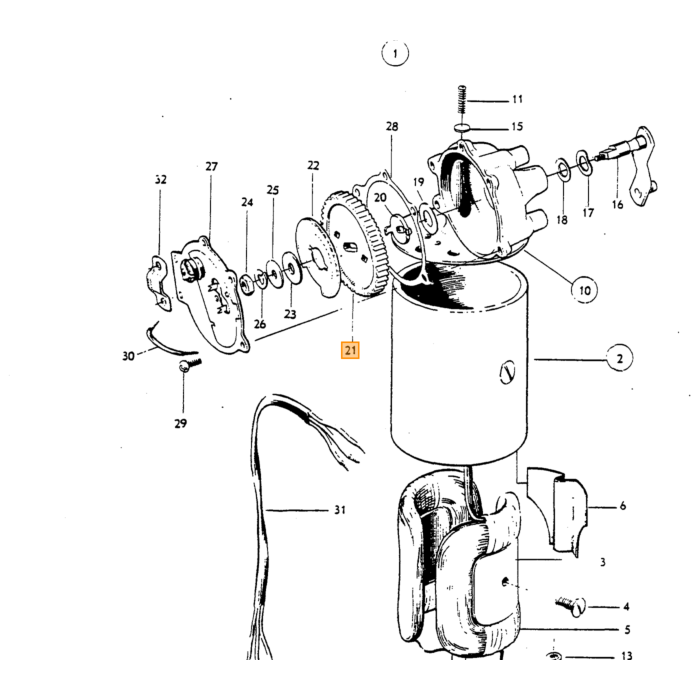 Volvo Viskerkabeldrev Amazon B20+140+P1800 System Electrolux Volvo Varenummer 671915