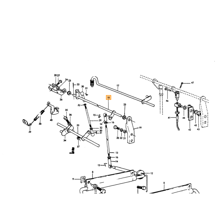 Volvo Gasstang set compleet voor SU carburateurs PV544+Duett+Amazon+P1800 B18B+B18D (671950) Volvo onderdeel nr 671950SET