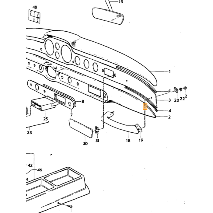 Volvo Beklædningsliste P1800S+P1800E+P1800ES Forskærm Højre Ch 21.000+ Volvo Delenummer 671988