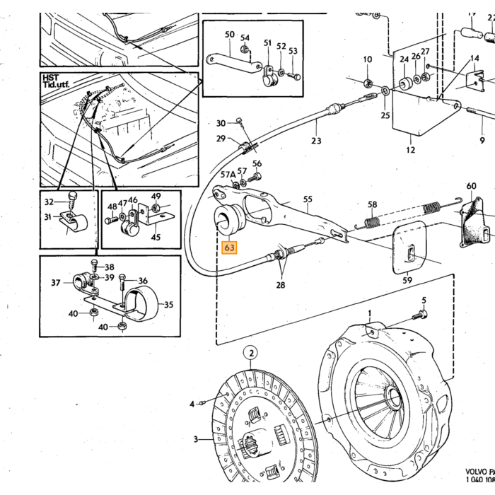 Volvo Lejeudrykkerleje B18+B20 Borg&Beck 43mm PV544 Amazon Duett Duett 140 164 240 Volvo varenummer 672122