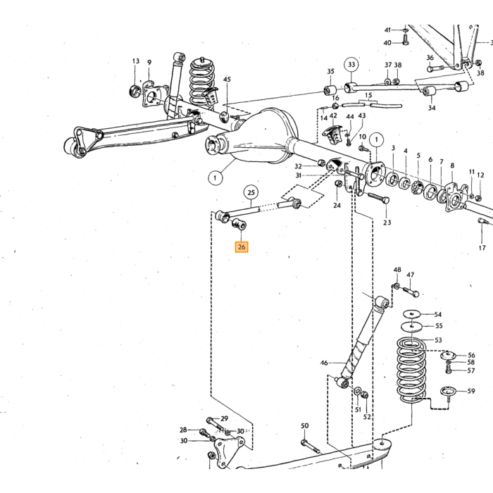 Volvo Silenbloc achteras Amazon/1800+panhard 140/164 Poly urethaan set a 2 st 662797PU Volvo onderdeel nr 672226PU
