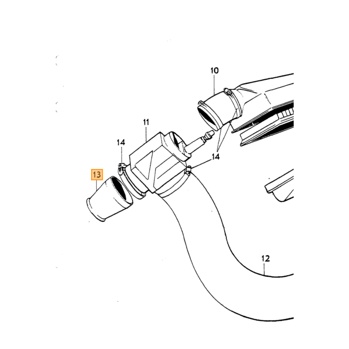Volvo Luftfilter SU+ Stromb B18B + B20B 68mm + Rør til Krumtaphusventilation Volvo varenummer 672280