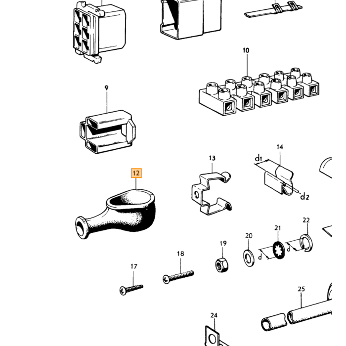 Volvo Gummikabel startmotor + generator Amazon+140+164+240+260+740+940+960 Volvo varenummer 673580