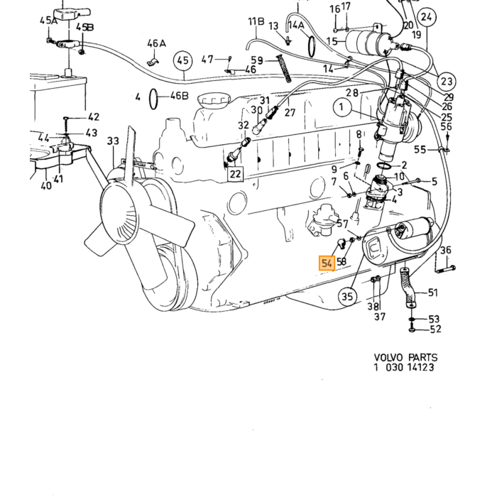 Volvo Gummikabel startmotor + generator Amazon+140+164+240+260+740+940+960 Volvo varenummer 673580