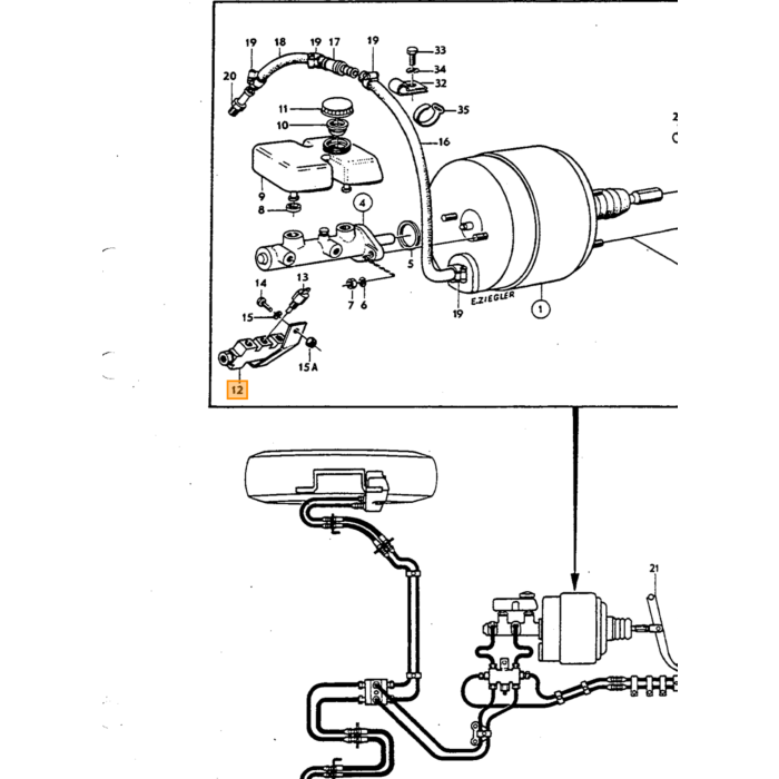 Volvo Bremserørsmanifold Venstre Forskærm Amazon+140+164+P1800 Volvo Varenummer 673764
