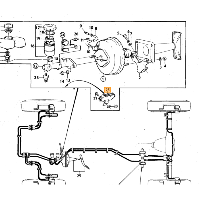 Volvo Bremserørsmanifold Venstre Forskærm Amazon+140+164+P1800 Volvo Varenummer 673764