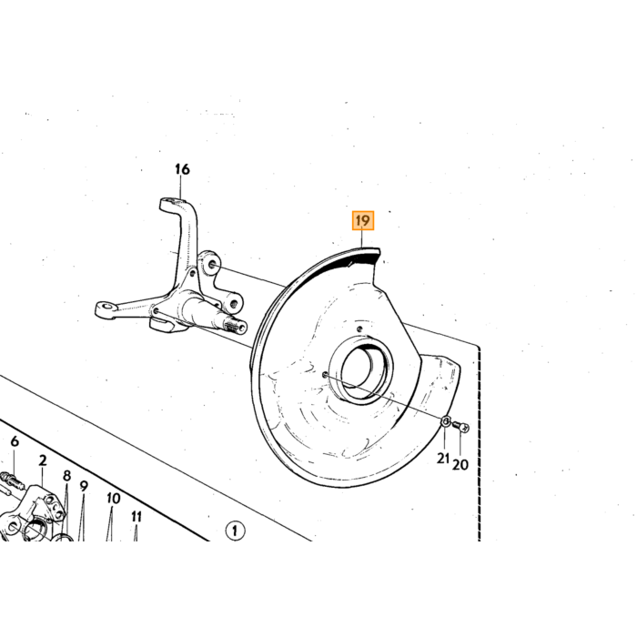 Volvo Bremseplade 140+164 venstre for (675359) 140 164 Volvo varenummer 675359