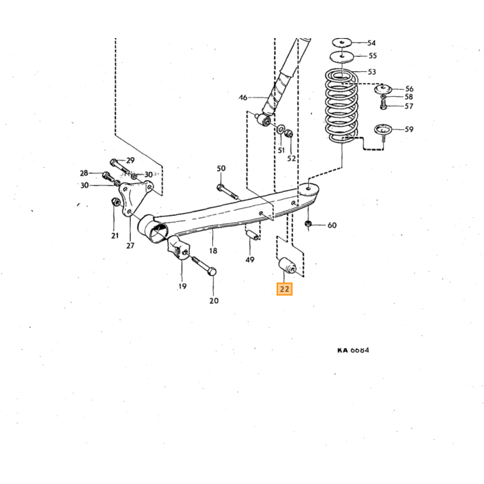 Volvo Silentbloc bagaksel 140+164 1967-1974 Volvo varenummer 675778