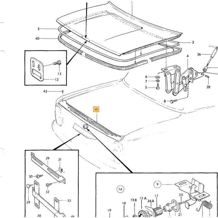 Volvo aluminiums dæklistehus 140+164 (ikke længere tilgængelig) Volvo varenummer 676926