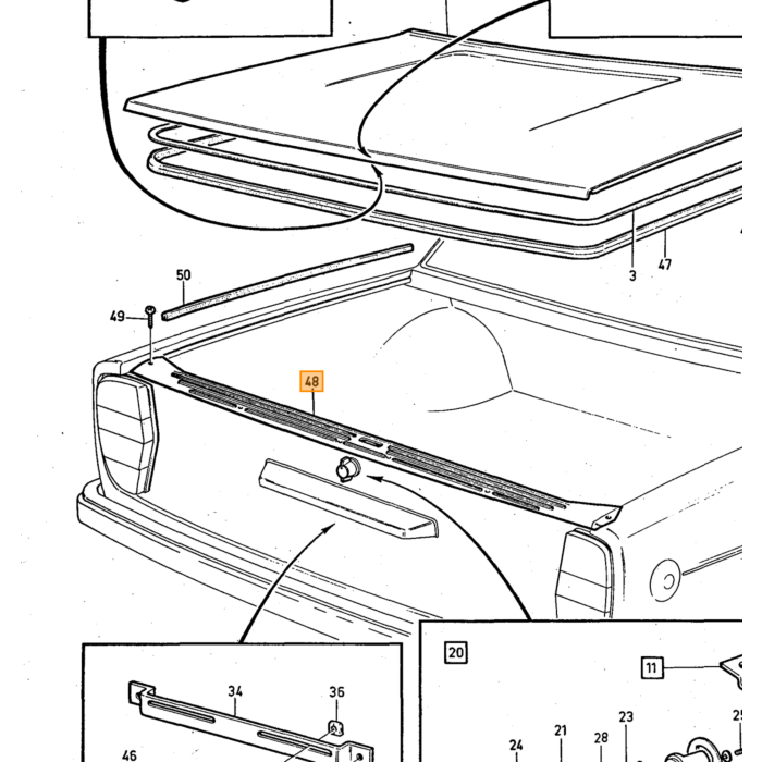 Volvo aluminiums dæklistehus 140+164 (ikke længere tilgængelig) Volvo varenummer 676926