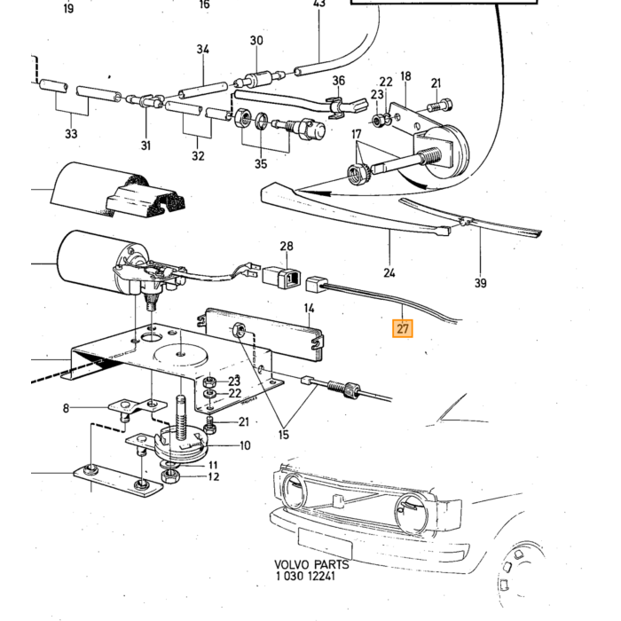 Volvo Forrudesprinklerdyse 140+164 Volvo varenummer 677097