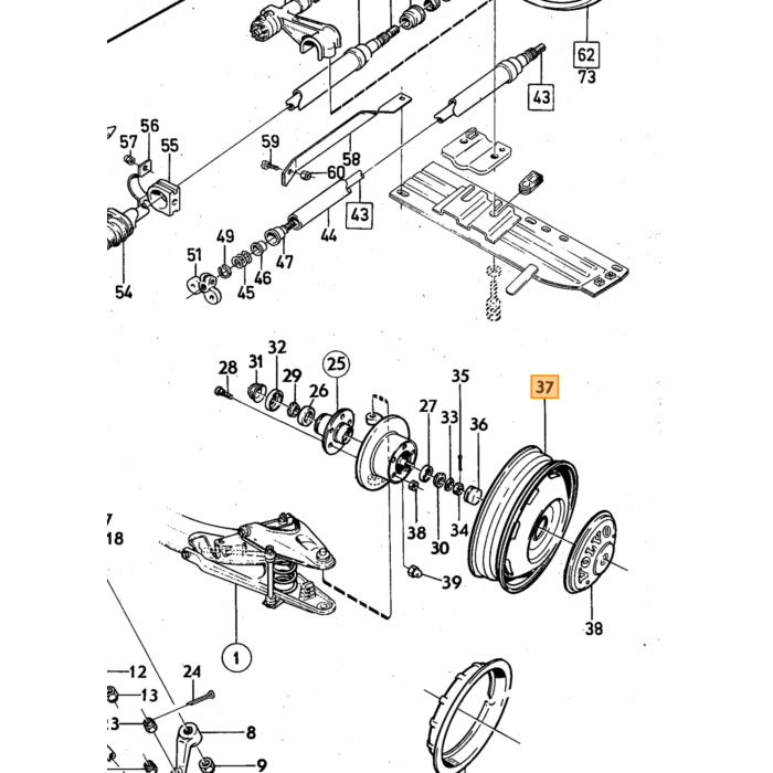 Volvo Stabilisatorstang Afstandsstykke 140+164 Volvo varenummer 677561