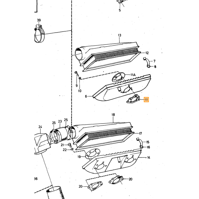 Volvo Pakning karburator-luftfilter SU HS6 karburator (73606) Stromberg Volvo varenummer 677607