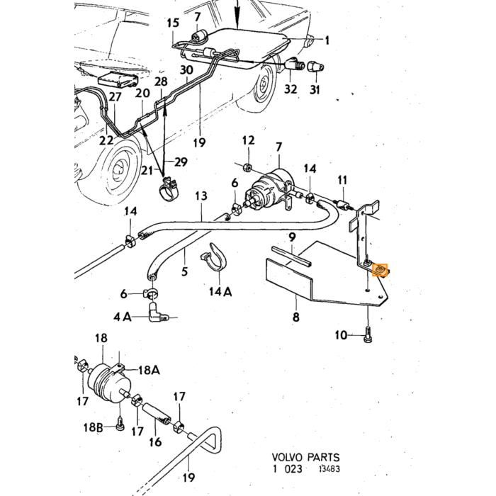 Volvo Klemme dobbelt bremse- brændstofledning amazon P1800 140 164+240+260 (942895) Volvo varenummer 677980
