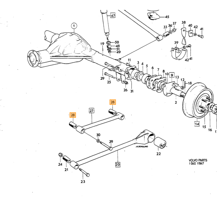Volvo Silentbloc bagaksel Amazon p1800 140+164 type diabolo reaktionsarm Volvo varenummer 678790